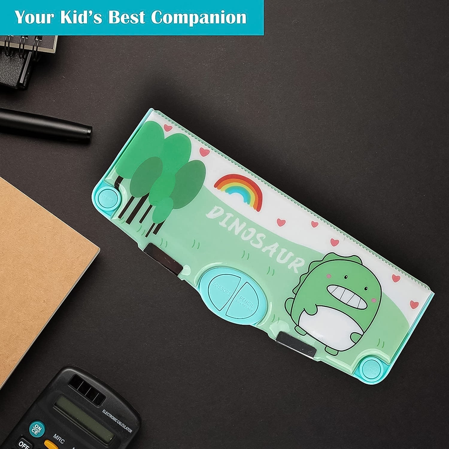 Multiple compartments inside magnetic pencil box