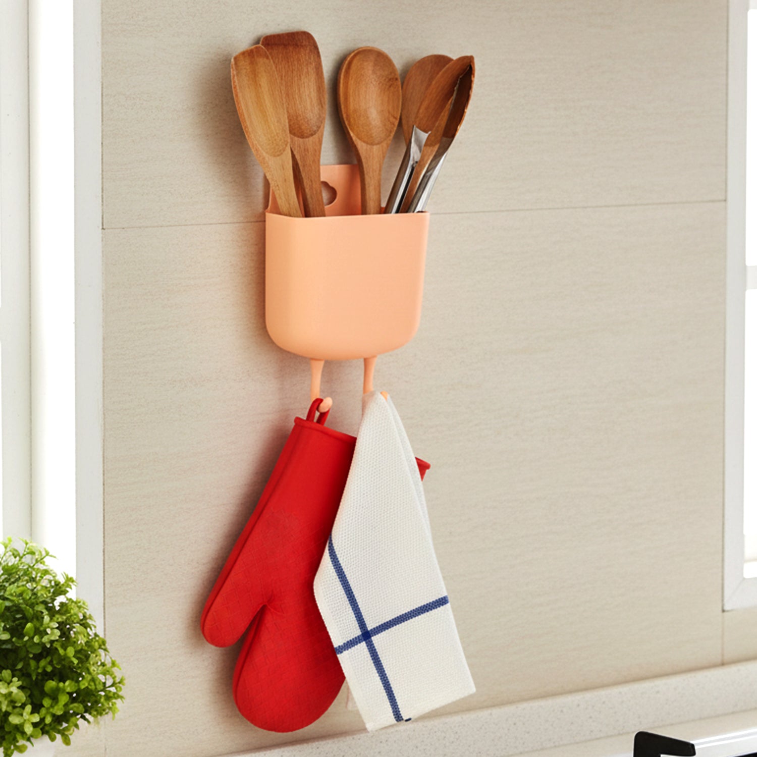 Multi-Purpose Plastic Wall Mounted Mobile Charging Holder (1 Pc)