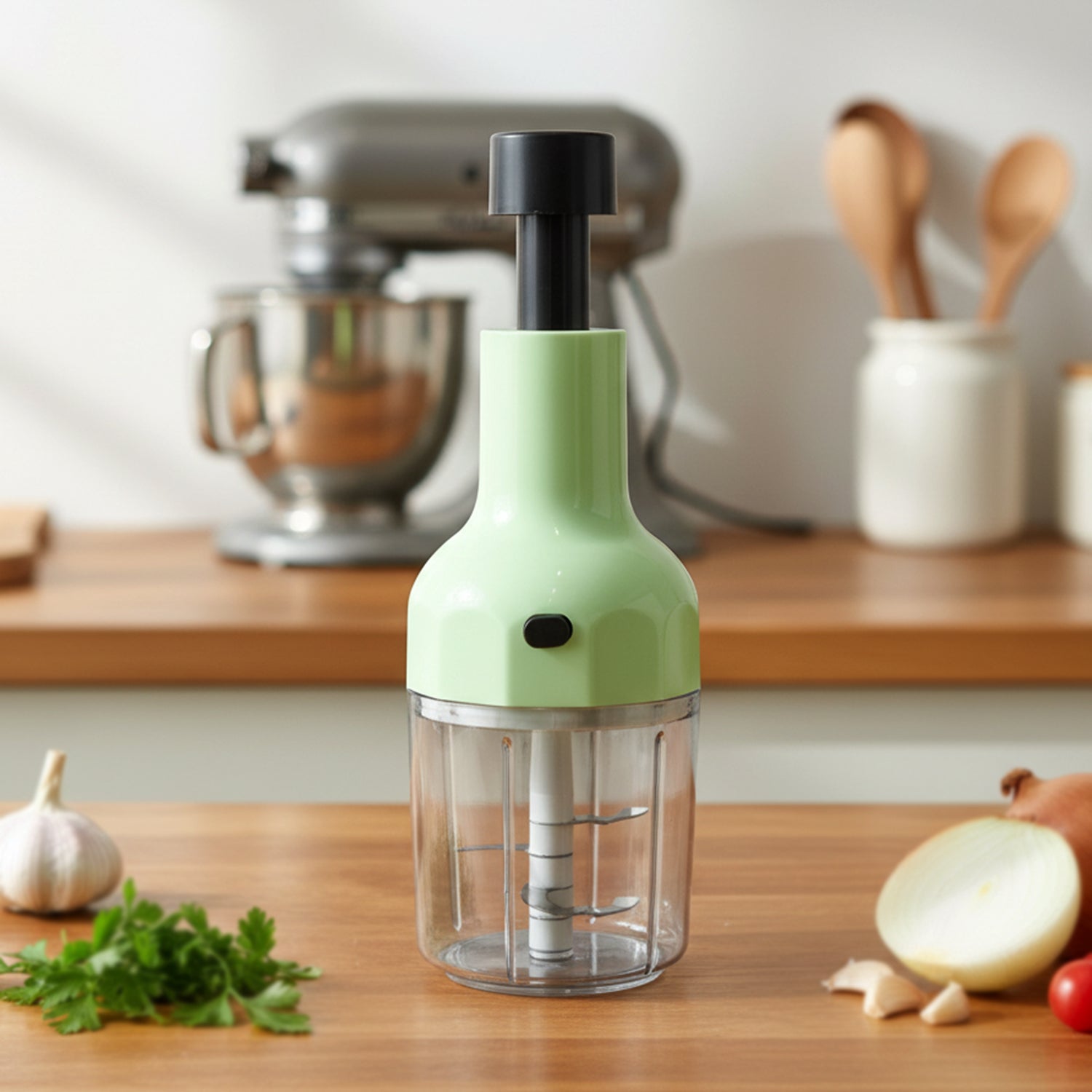 Compact manual vegetable chopper
