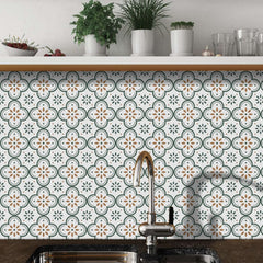 Kitchen backsplash adorned with elegant patterned Peel and Stick Tiles, enhancing the modern decor.