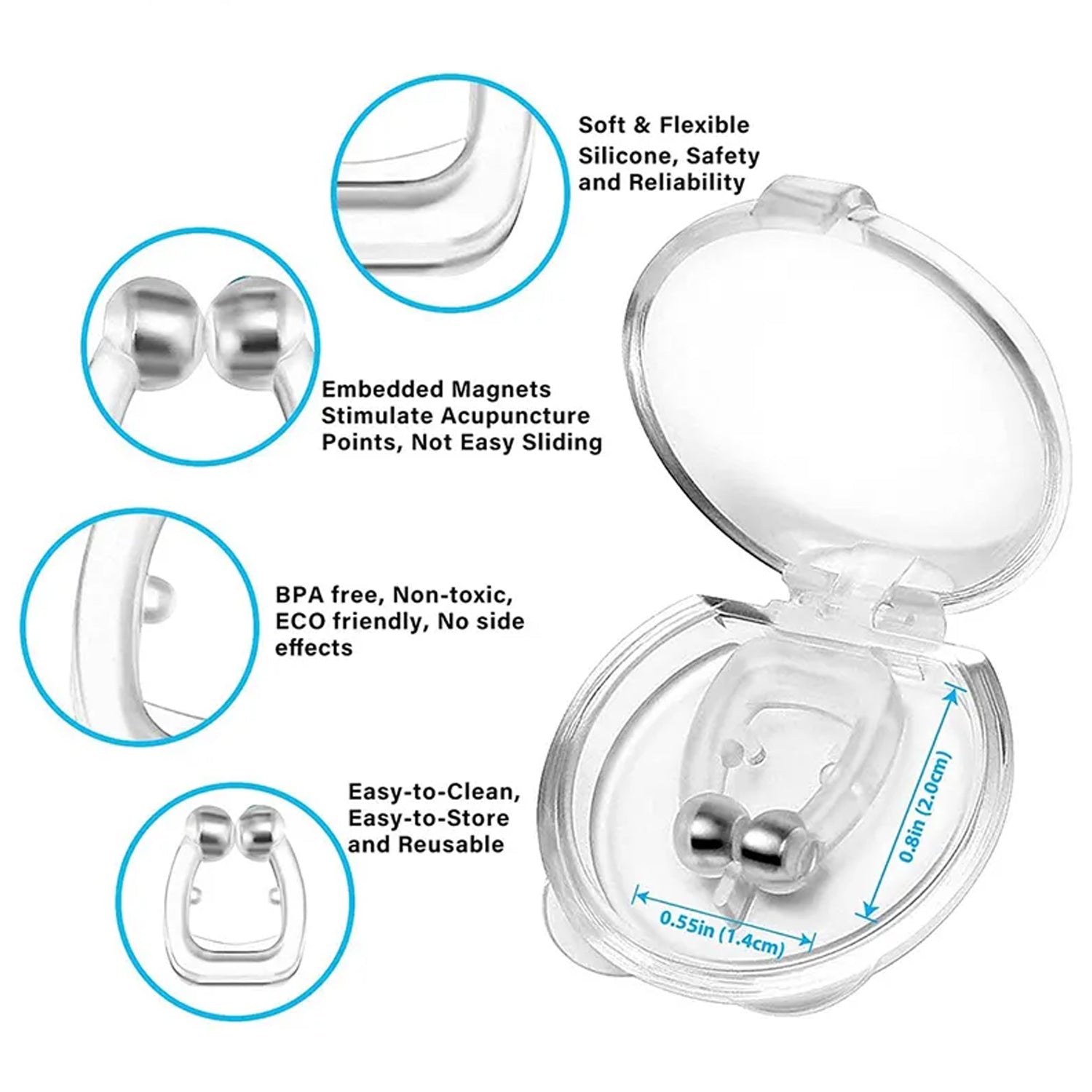 Silicone magnetic nose clip side view
