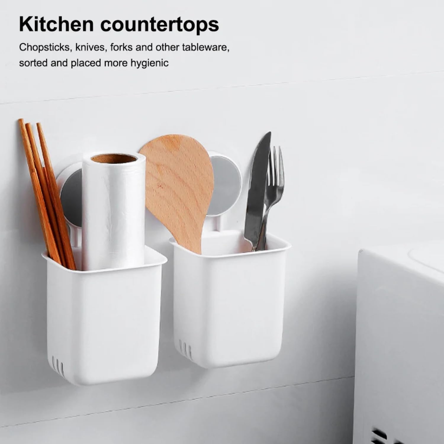 Wall Mounted Bathroom Storage Organizer Cup Set (2 Pc Set)