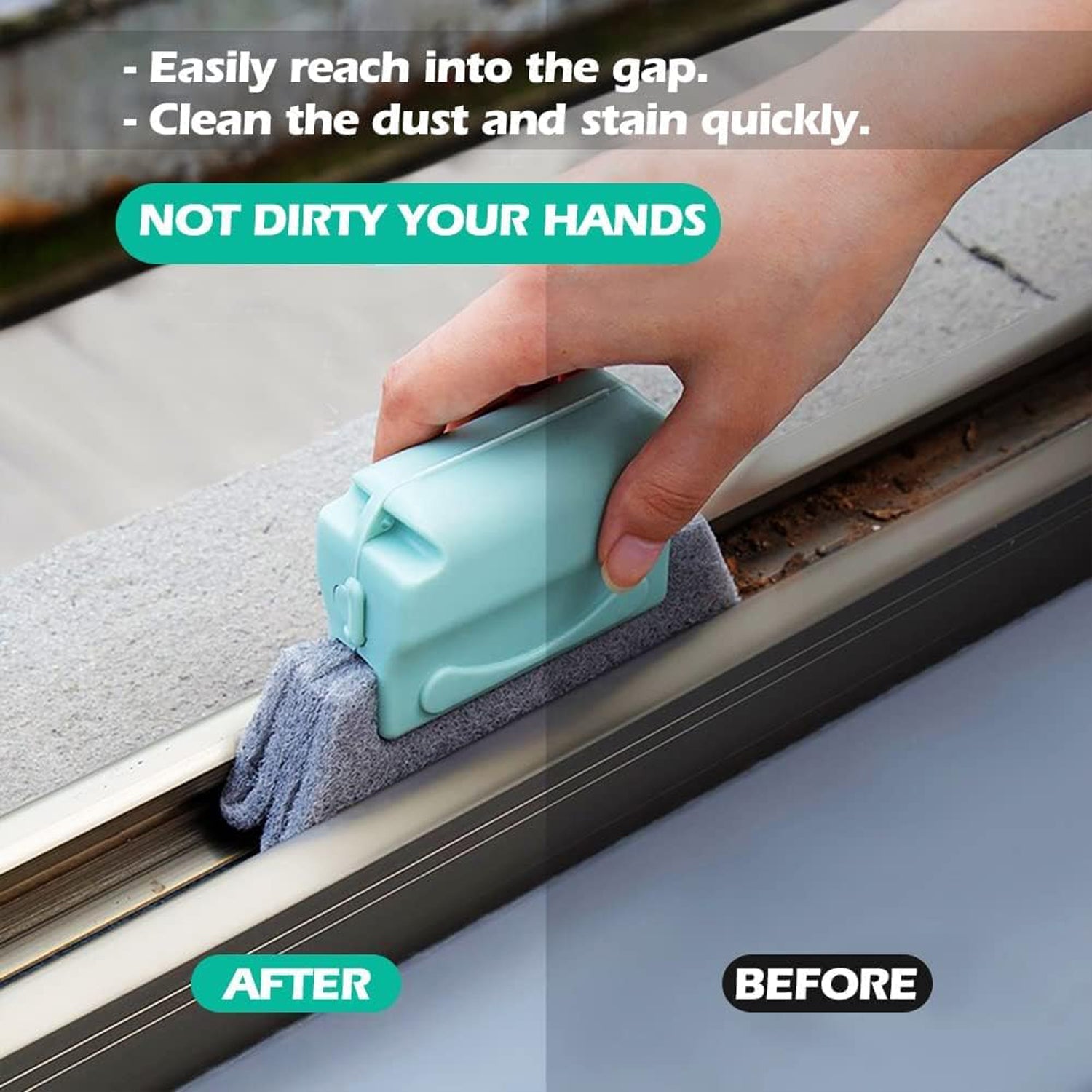 Cleaning brush used in window groove
