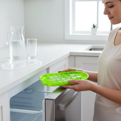 Green oval silicone ice cube mold