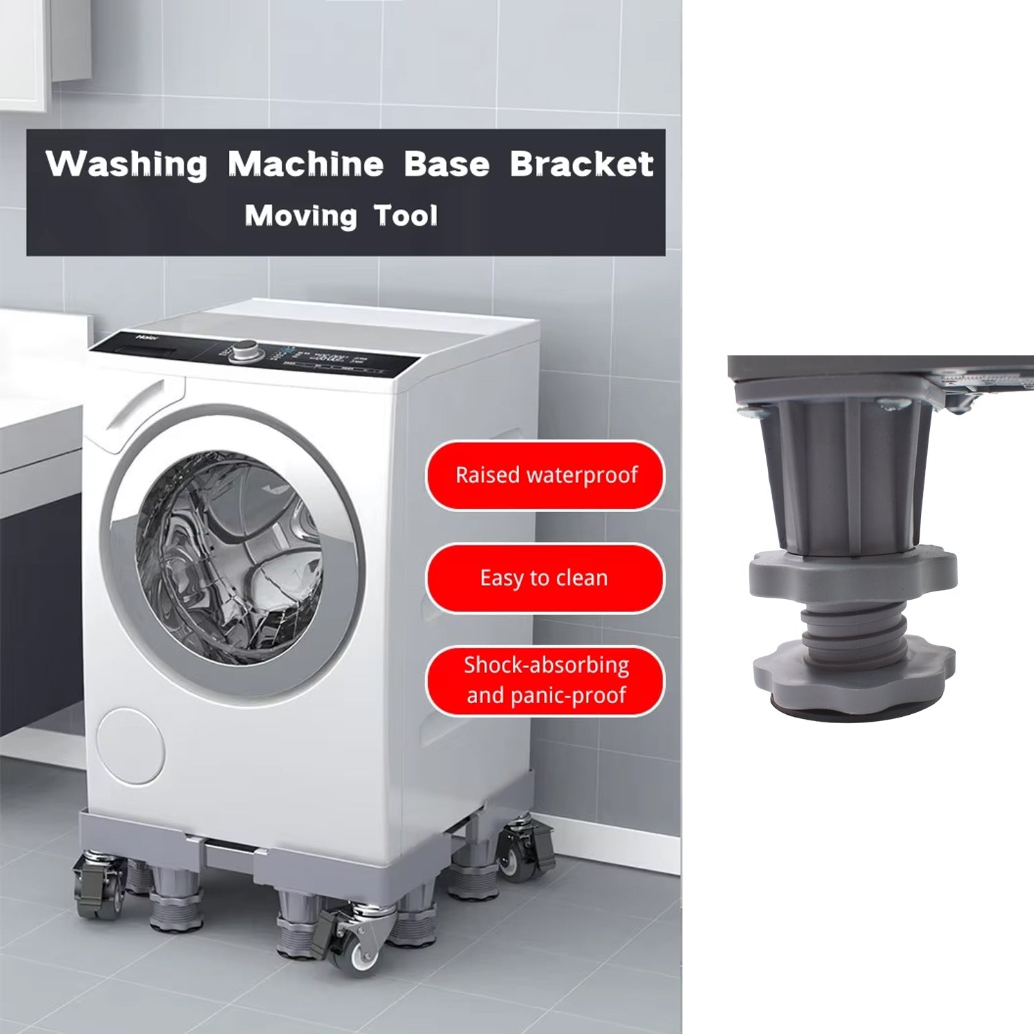 Adjustable Washing Machine Stand (1 Pc / 67Ã—67 Cm Long Adjust)