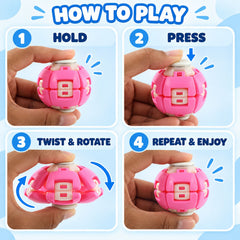 Transforming Spinner Flat Ball Toy with 360 Degree Spin for Kids and Desk Play