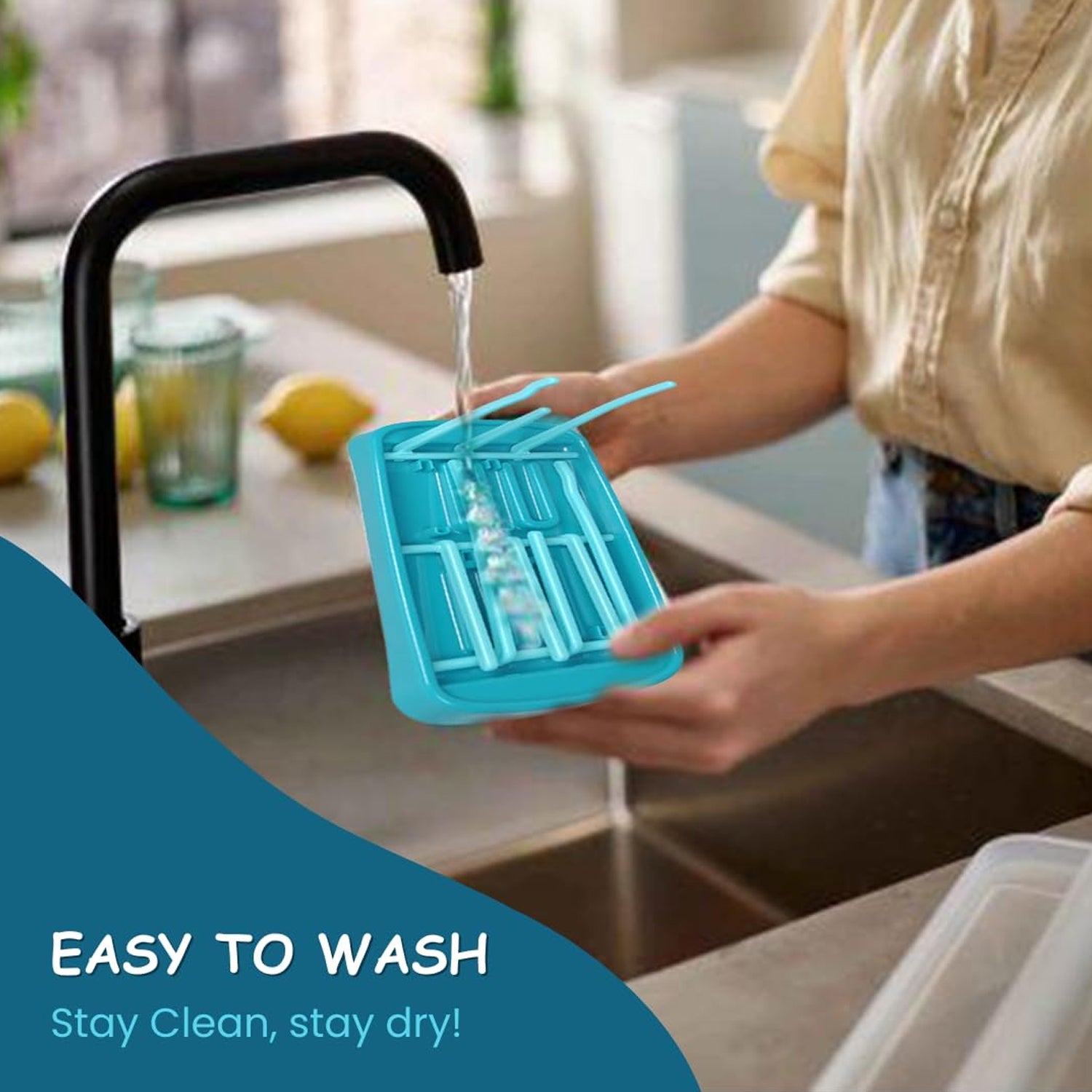 Baby Feeding Bottle Drying Rack with Removable Tray â€“ Compact & Hygienic