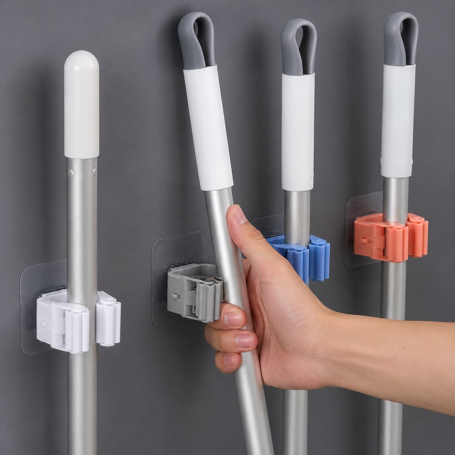 Broom holder laundry room