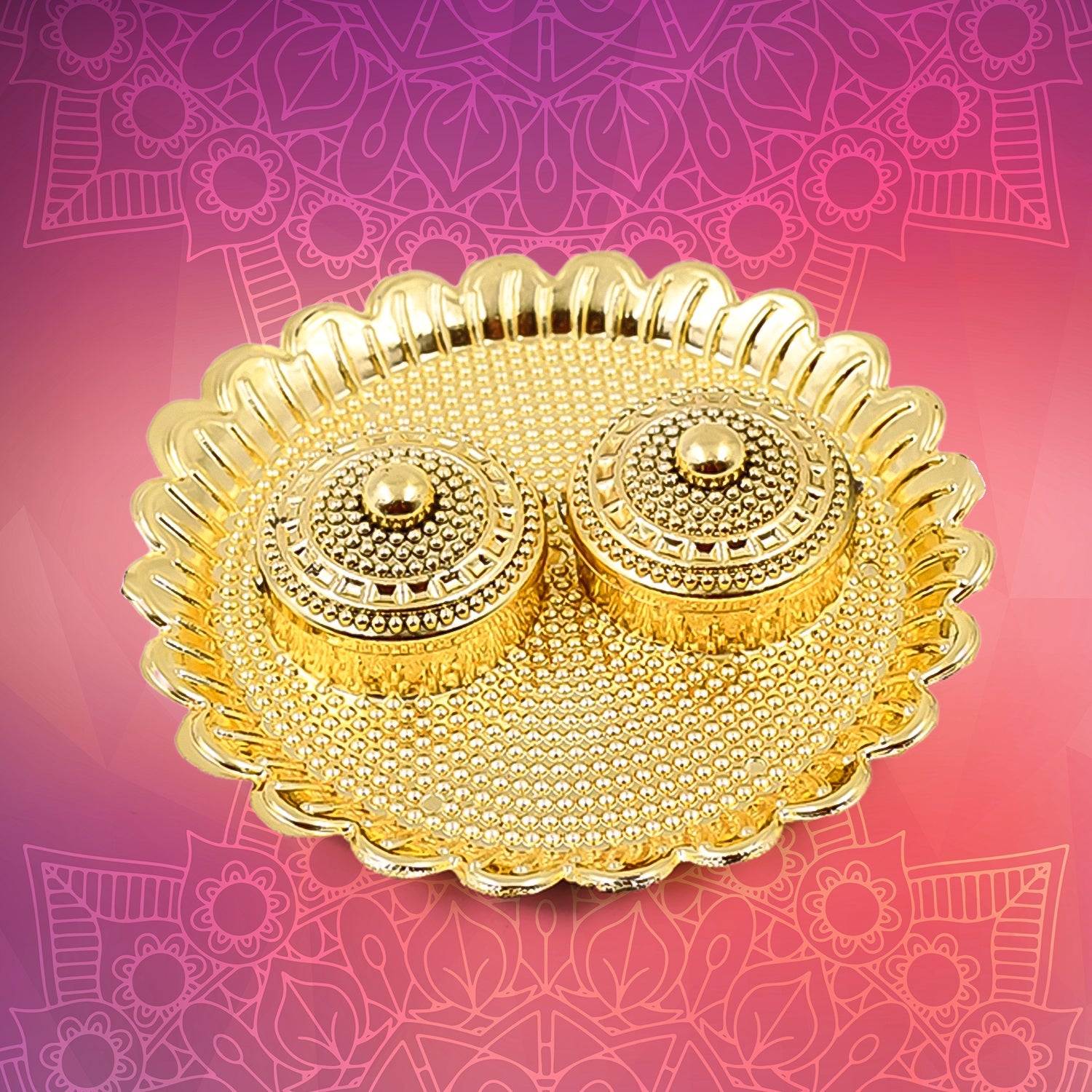 Kumkum holder plate with intricate design