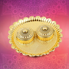 Kumkum holder plate with intricate design
