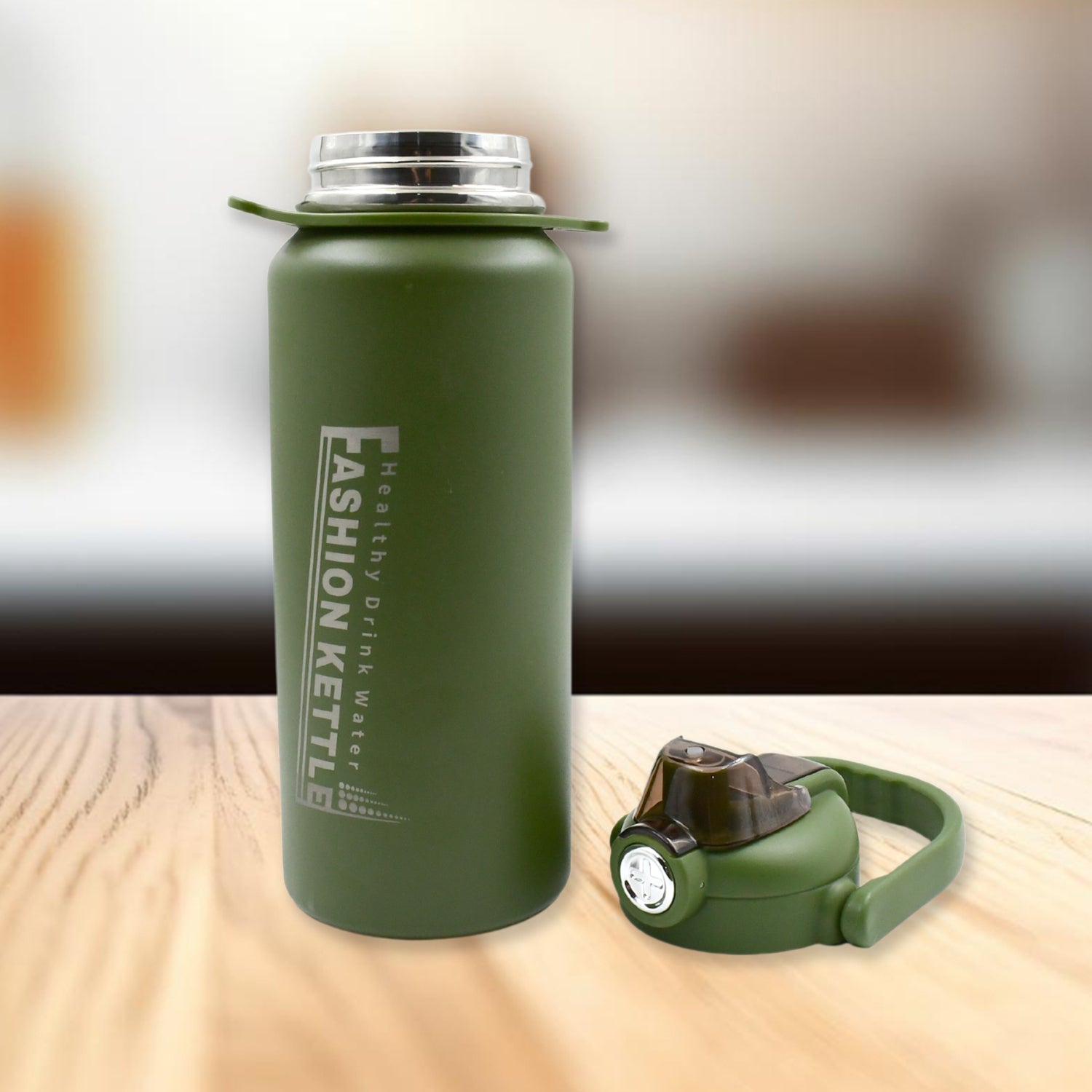 Stainless Steel Water Bottle Vacuum Insulated Thermos Flask Double-Walled Coffee Thermos Flask Leak-proof Water Bottle for Sports, Fitness, Gym (1500ML)