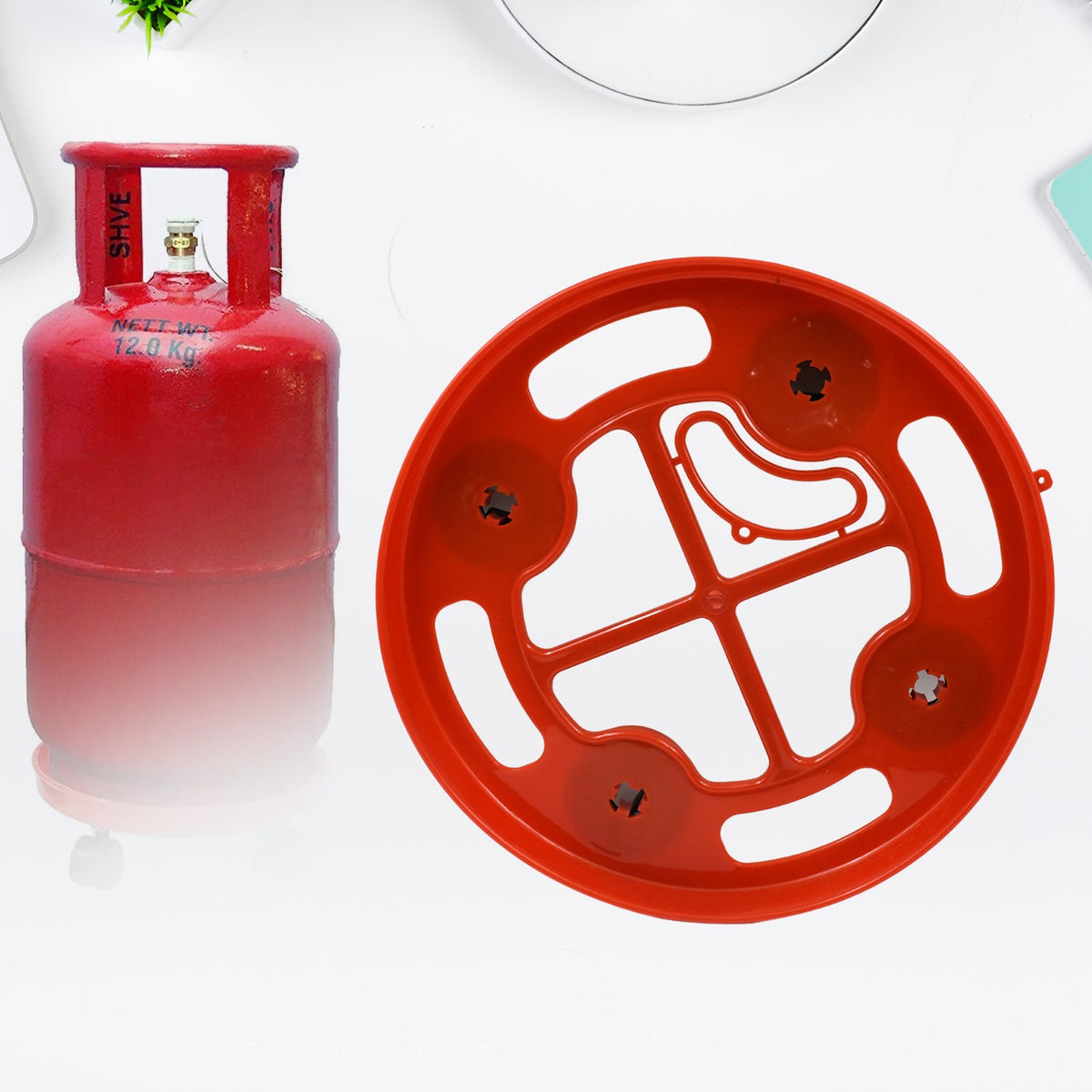 Gas cylinder trolley with sturdy plastic frame