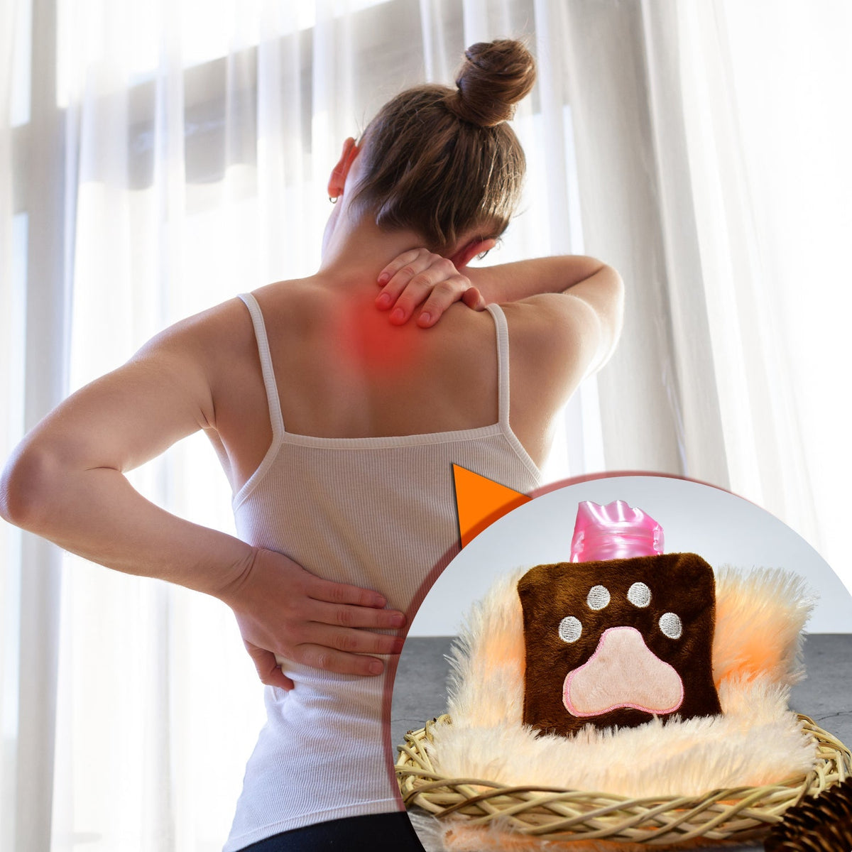 Small Paw Print Hot Water Bag with soft cover
