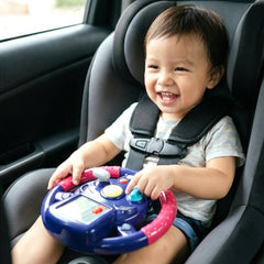 Child-friendly steering wheel toy with lights