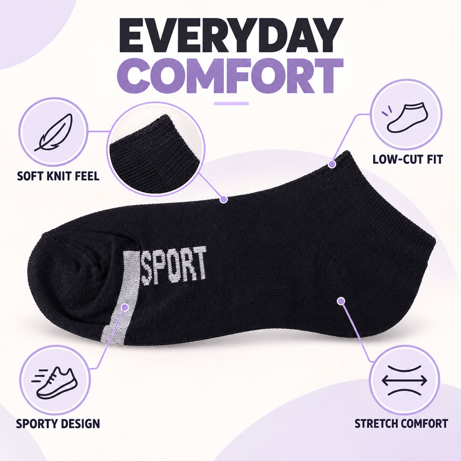 Soft stretchable running socks