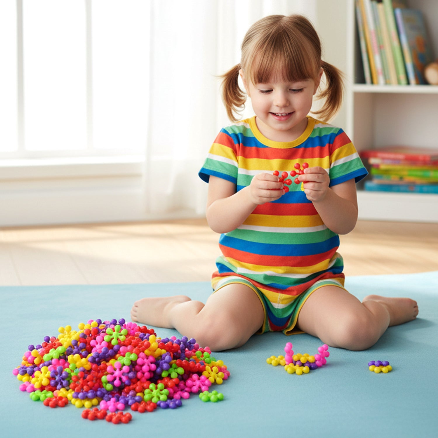 DIY Building Blocks Toy for Kids – Colourful Creative Puzzle (1 Set)