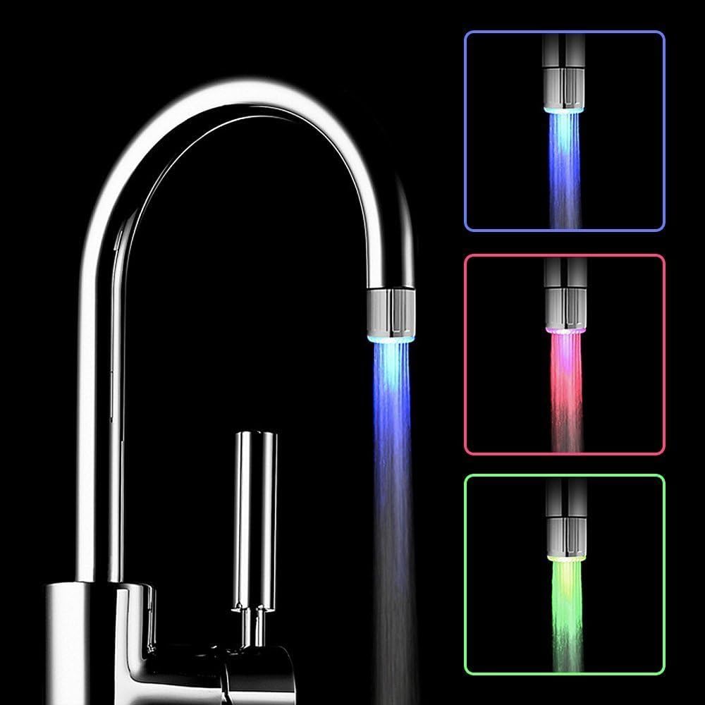 Multi Colors Changing LED Light Stream Faucet Tap Adapter (1 Pc)