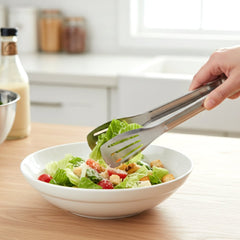 Close up of serving tongs