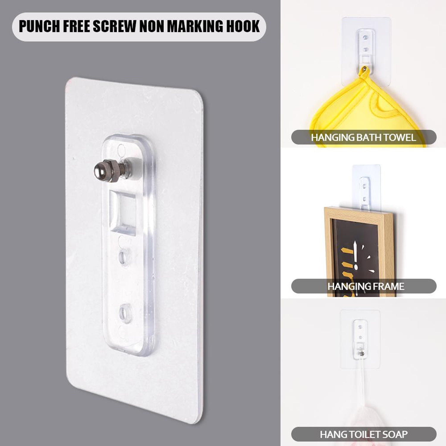 Plastic wall hook for bathroom use