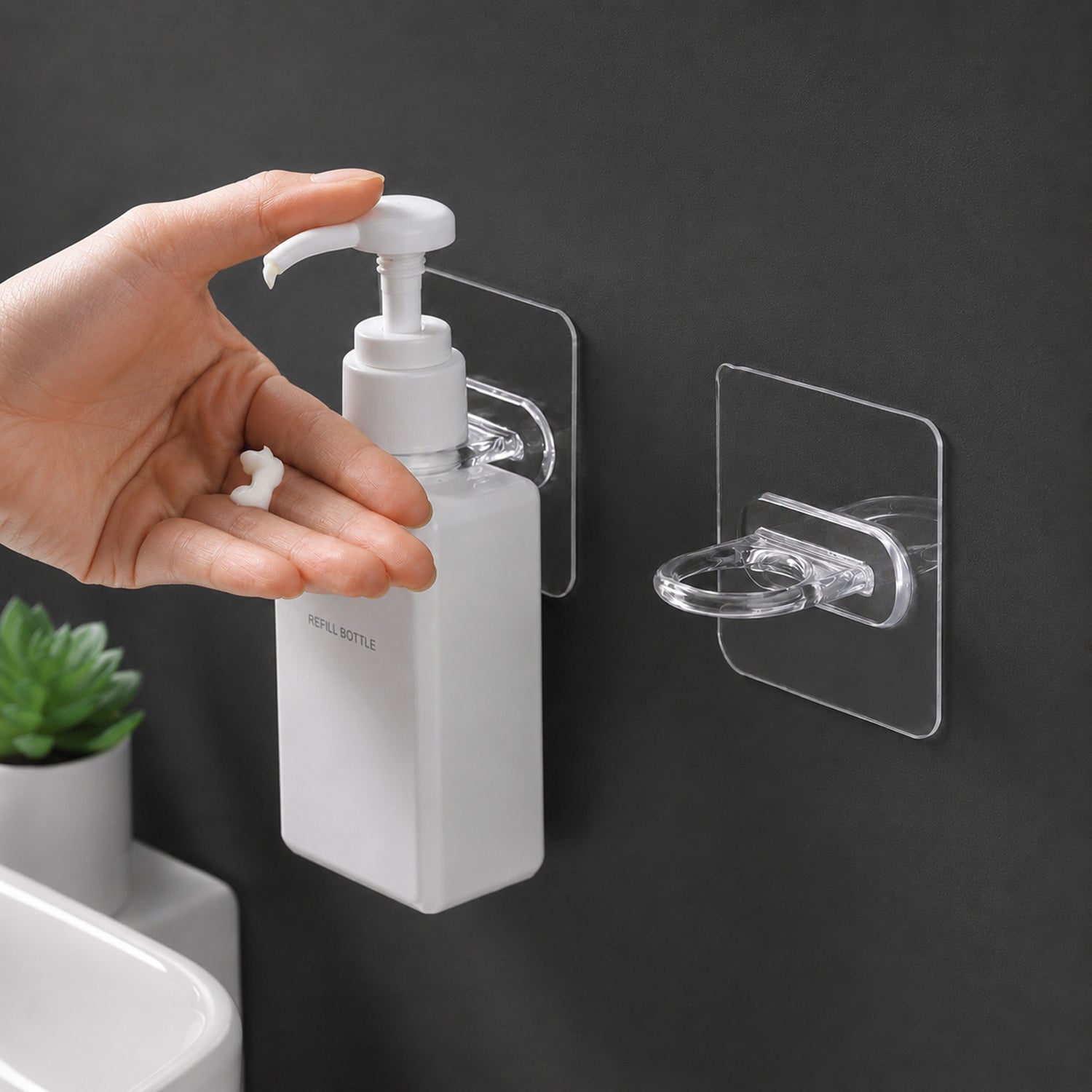 Plastic wall hooks suitable for bathroom use