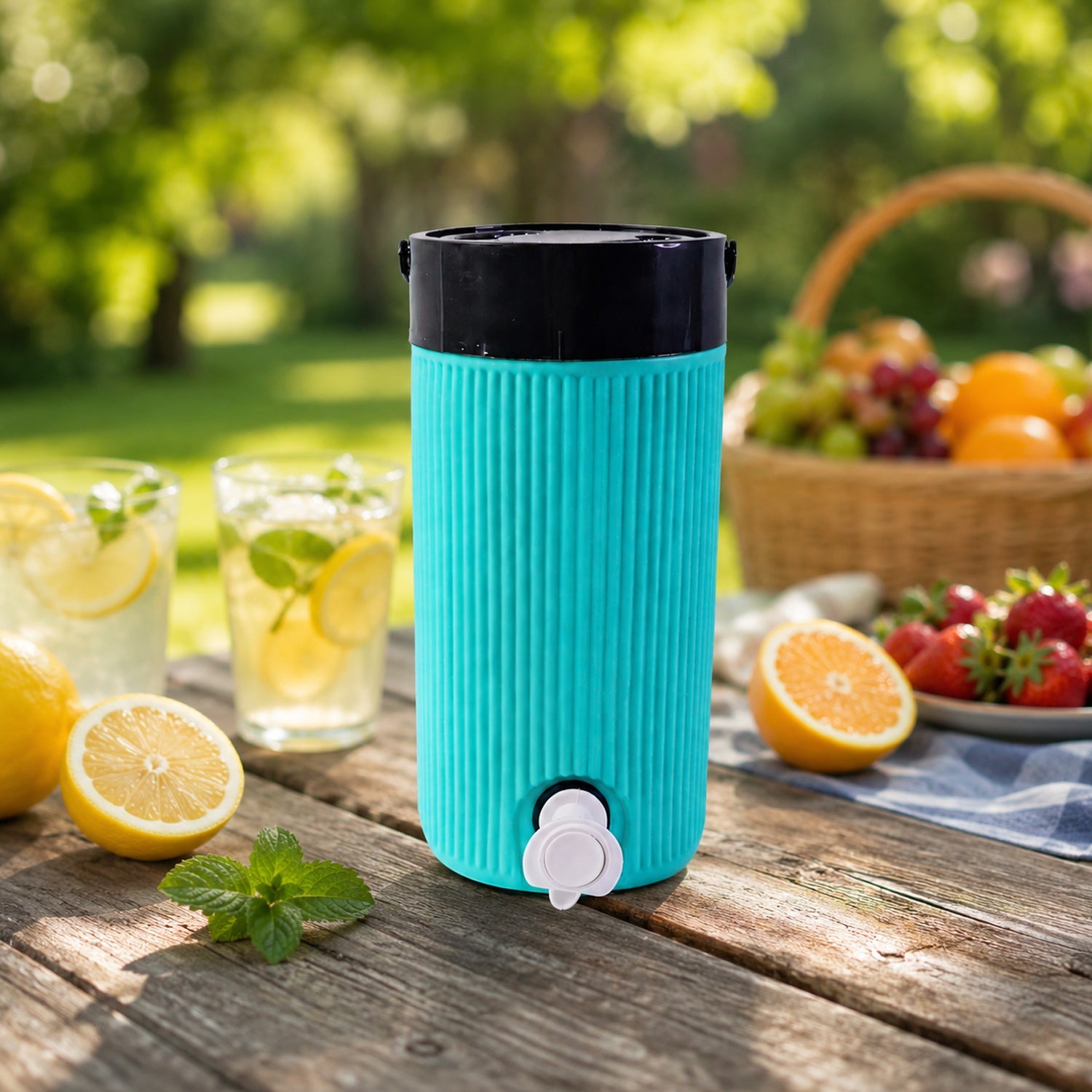 Top view of ChillPour insulated water jug with lid