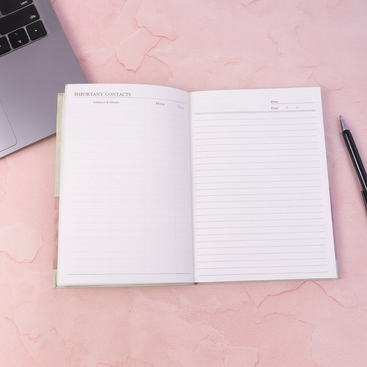 Notebook open for writing