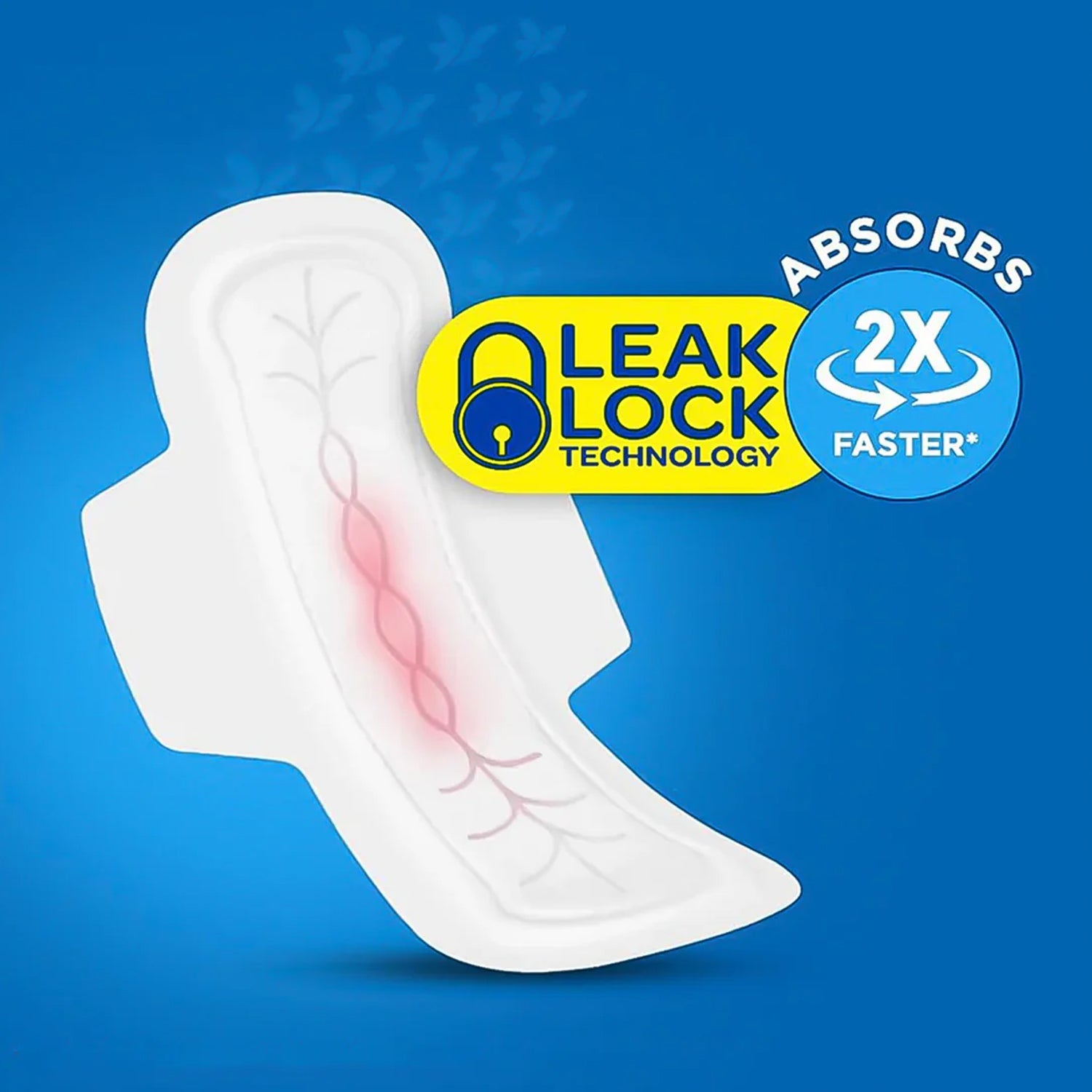 A single DeoDap Sanitary Pads 330mm, unfolded to show its extra long design and wide protective wings.