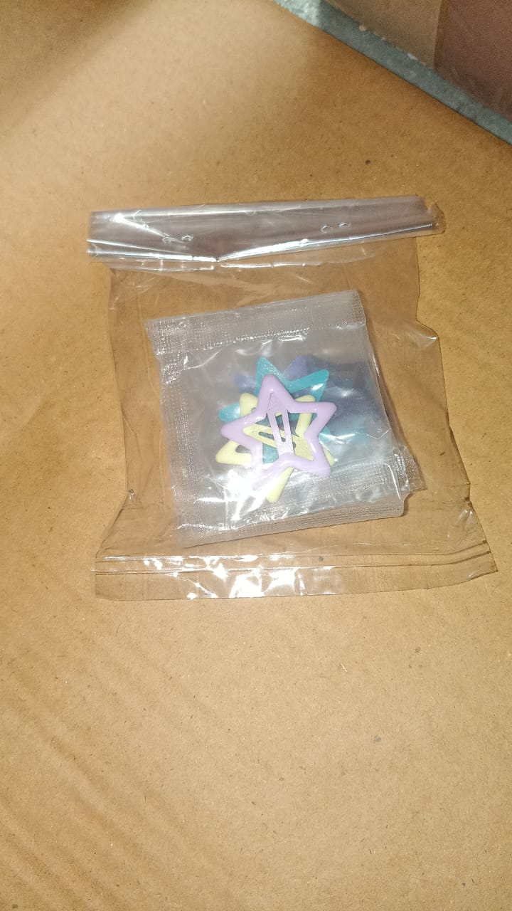 Colorful star hair clip close-up