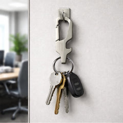 Heavy Duty Metal Key Holder with Secure Lock Keychain (1 Pc)