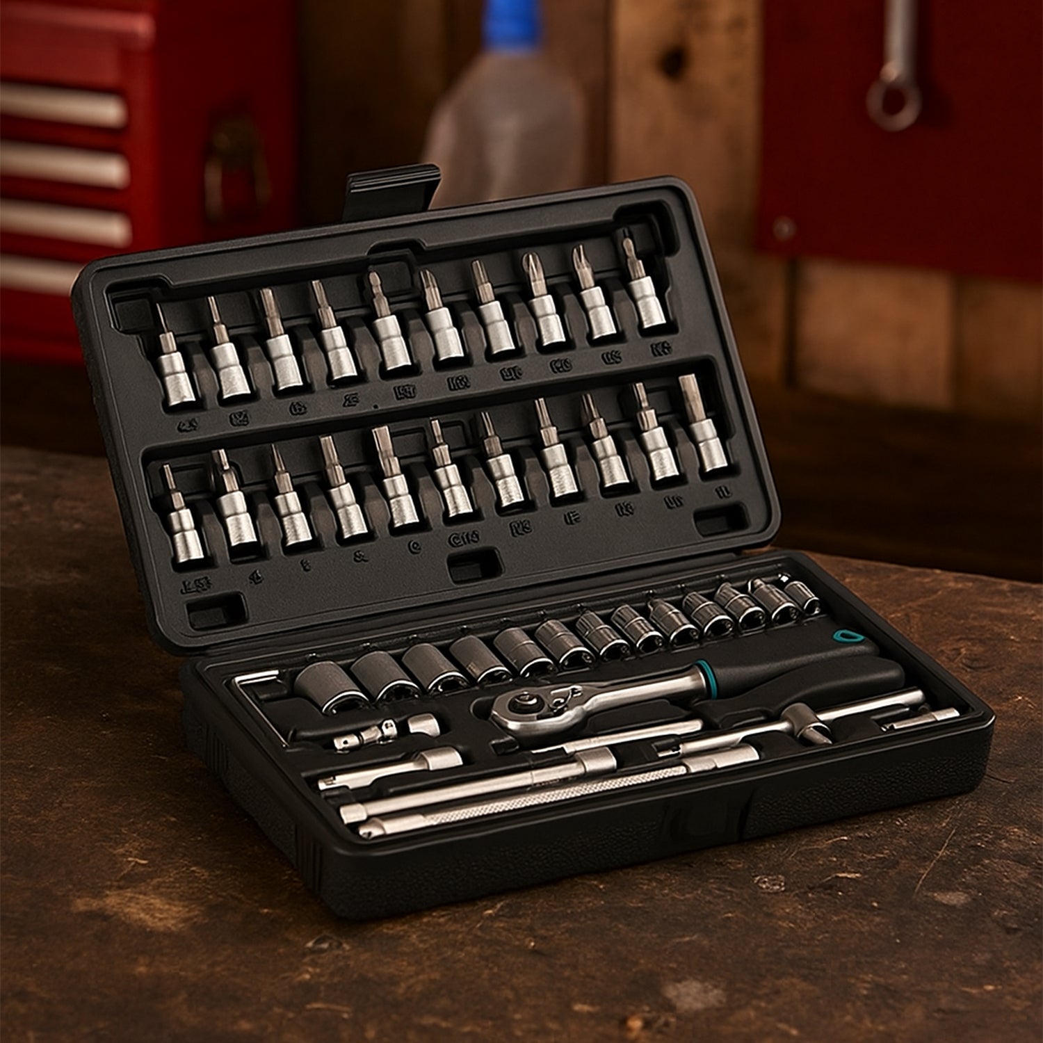 DeoDap 46pcs Metal Socket Set (Black, 46pcs) - main product shot