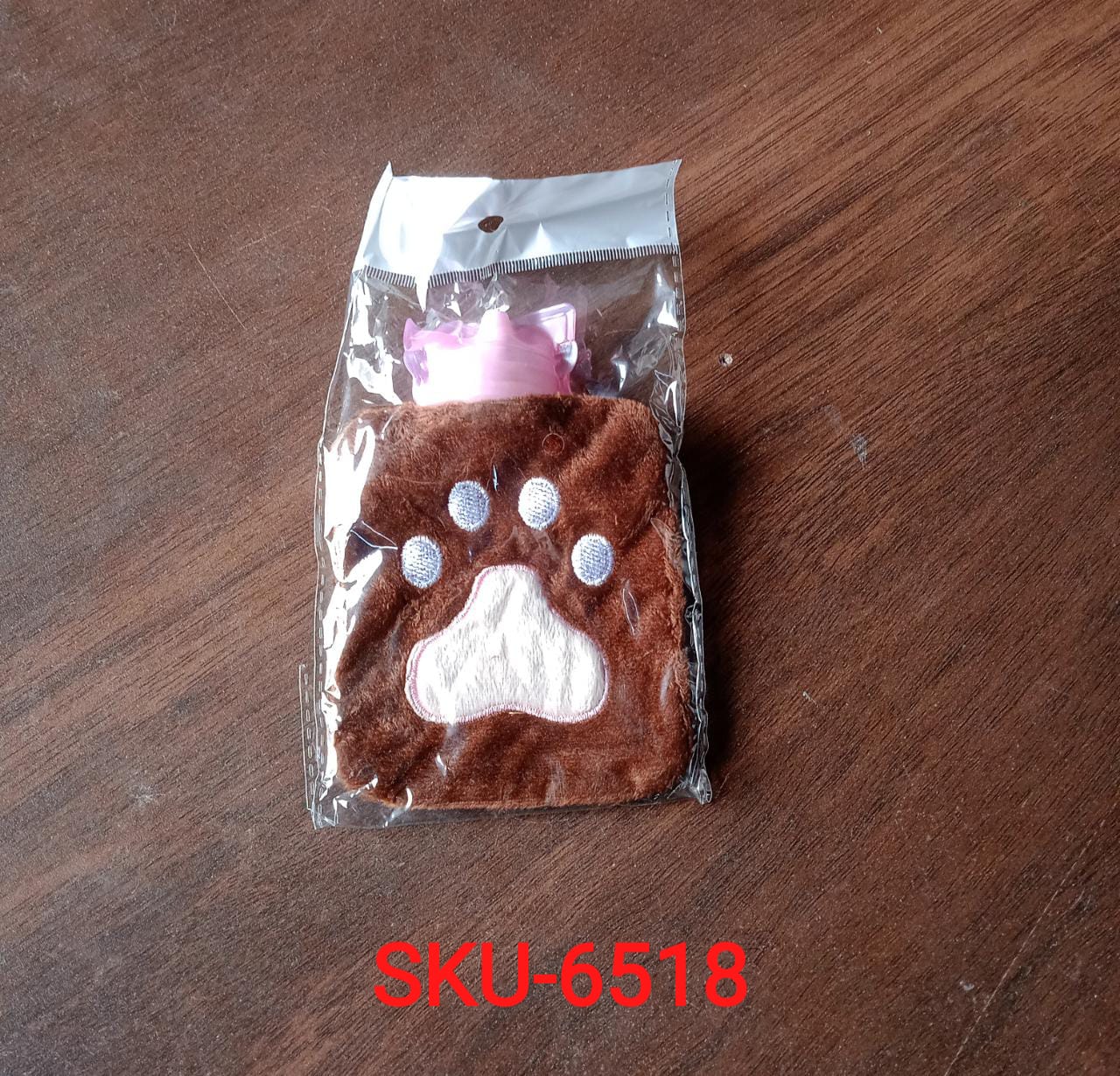 Paw Print hot water bag with airtight bottle cap