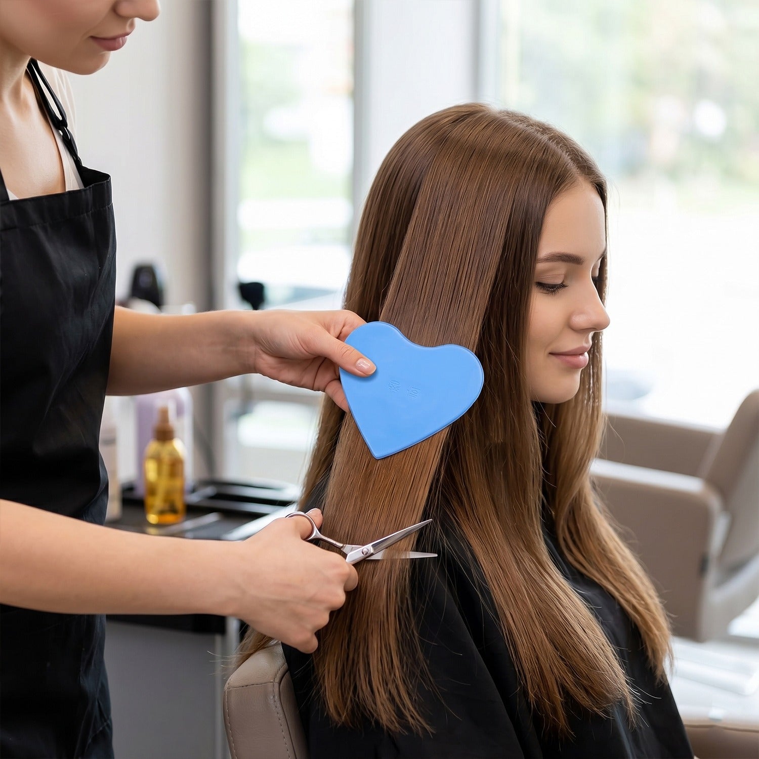 Haircut stencil templates on surface