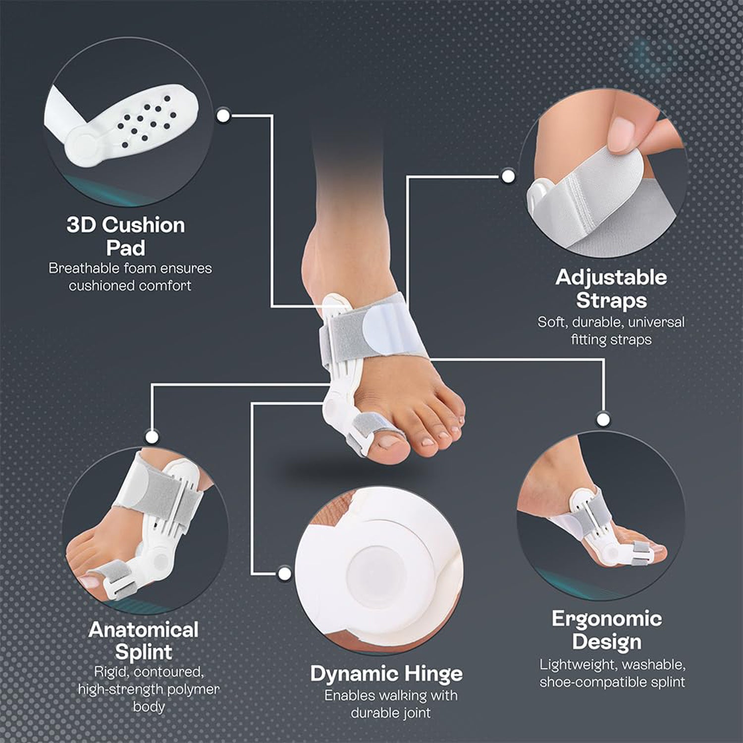 Hallux Valgus Corrector – Adjustable Foot and Toe Alignment Brace for Men & Women