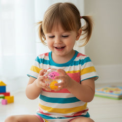 Soft rubber exterior of the LED light-up bouncy ball