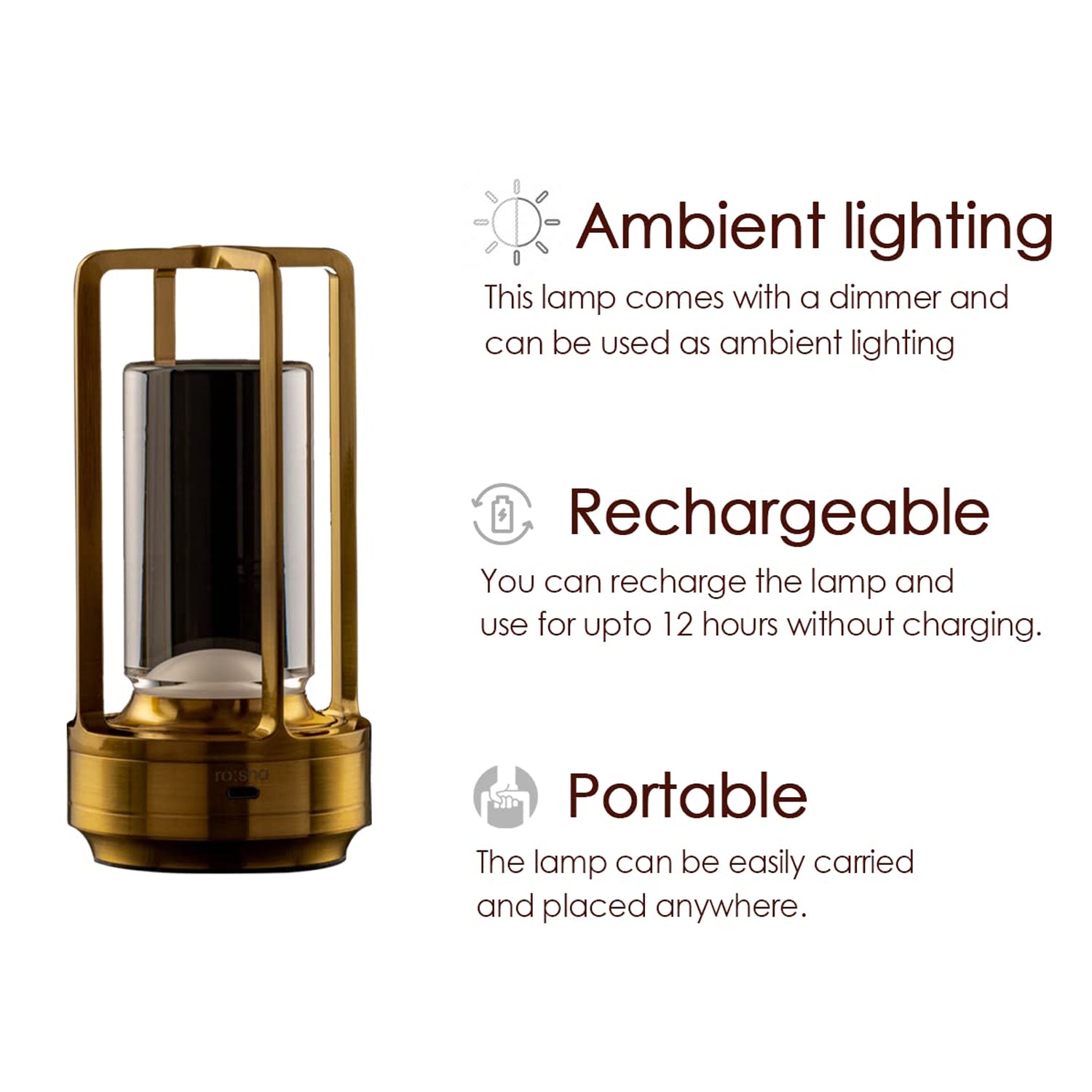12974 Crystal Lantern Lamp, Crystal Lantern Table Lamp, 3 Colors Rechargeable Cordless Led Lights for Restaurant / Bedroom Lights (1 Pc)