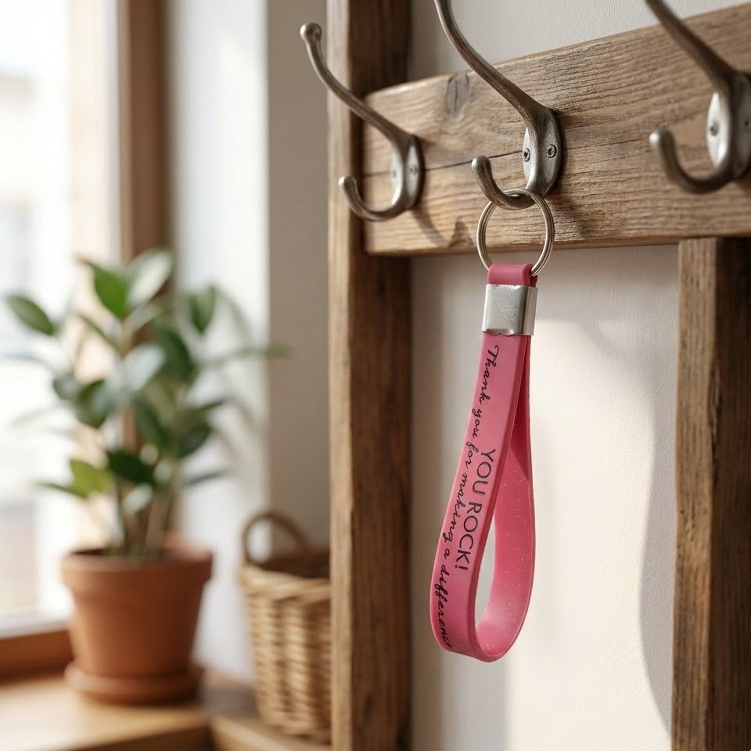 Motivational Silicone Wrist Strap Keychain (1 Pc, Mix Color)