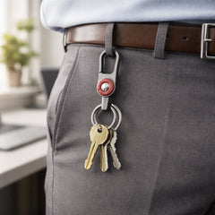 Premium Metal Key Holder with Dual Ring & Secure Clip (1 Pc)