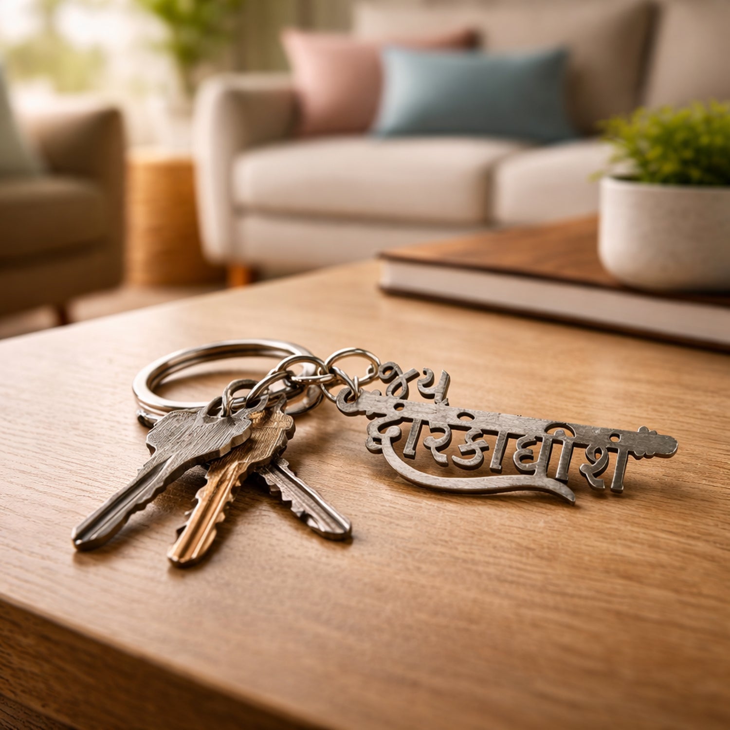 Premium Metal Jay Dwarkadhish Keychain 1 Pc