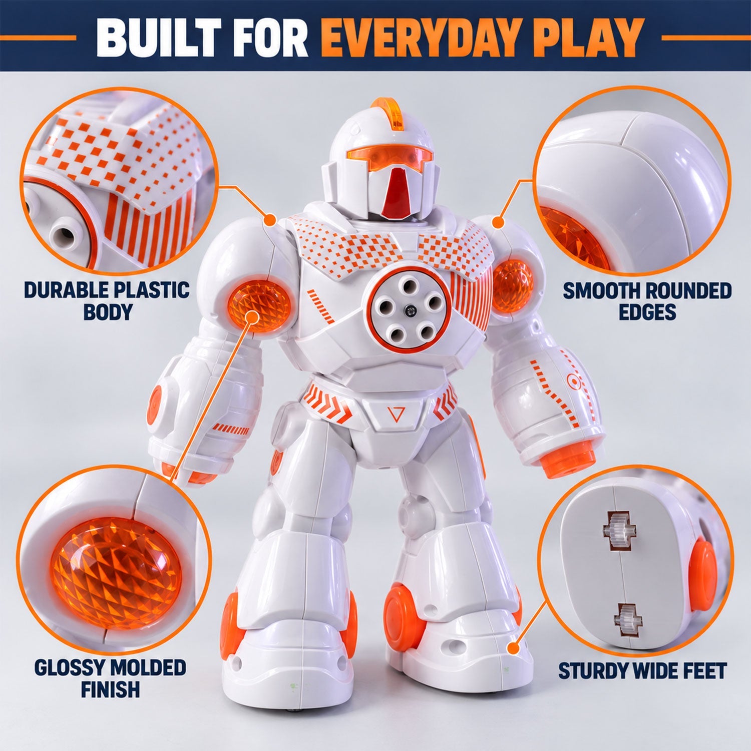 Robot toy lights view