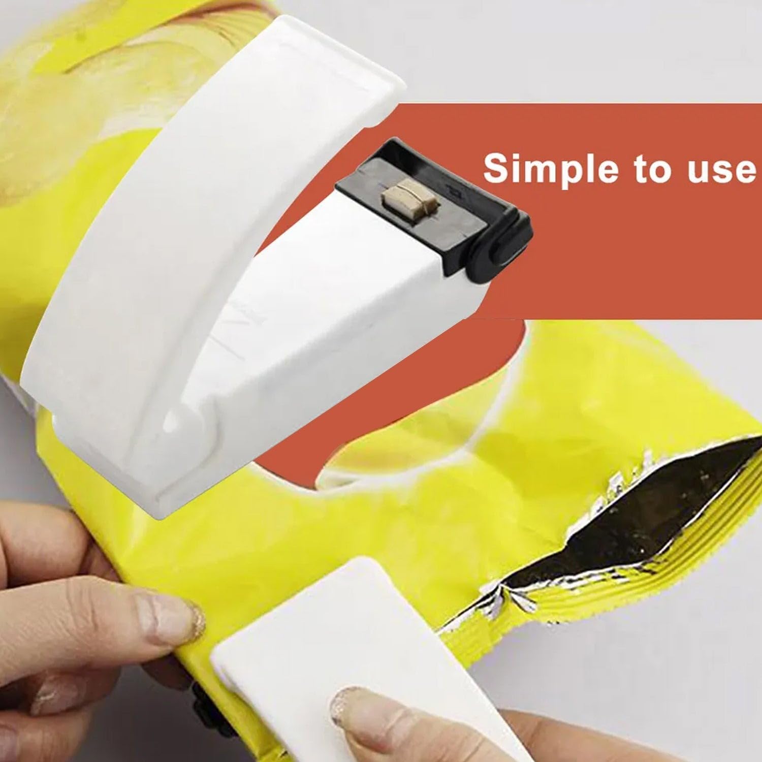 Compact Mini Heat Sealer for sealing plastic food bags.