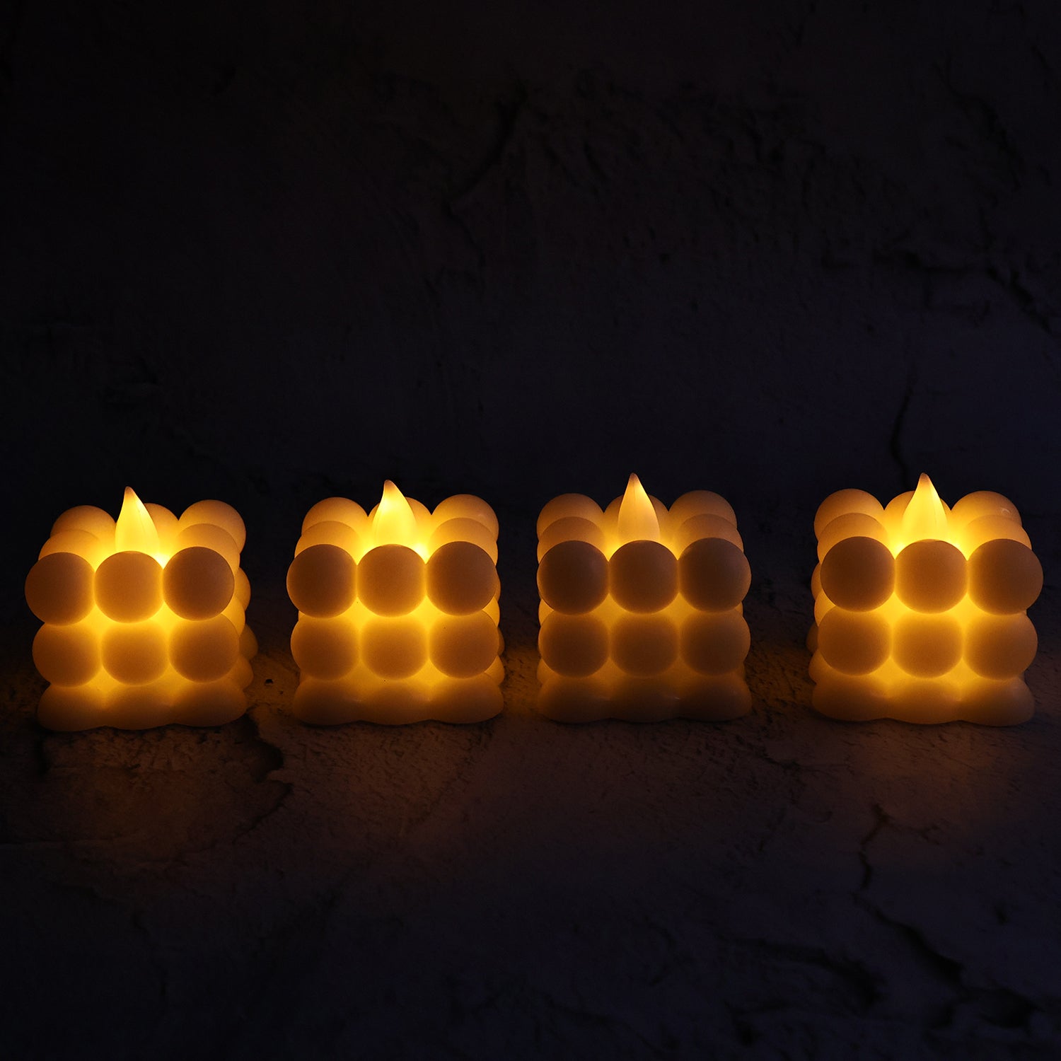 Decorative LED Bubble Candles (4 Pc / Set)