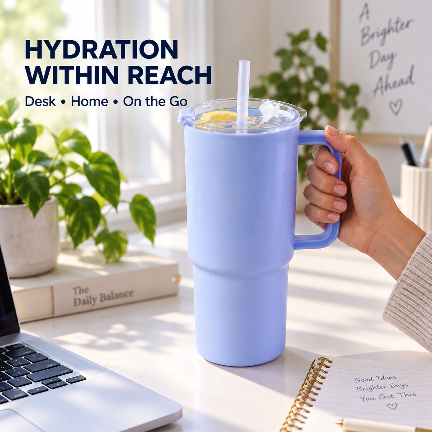 750 ml travel tumbler in a car cup holder