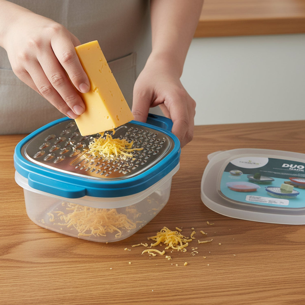 Konvex Duo Vegetable Grater with storage container and lid