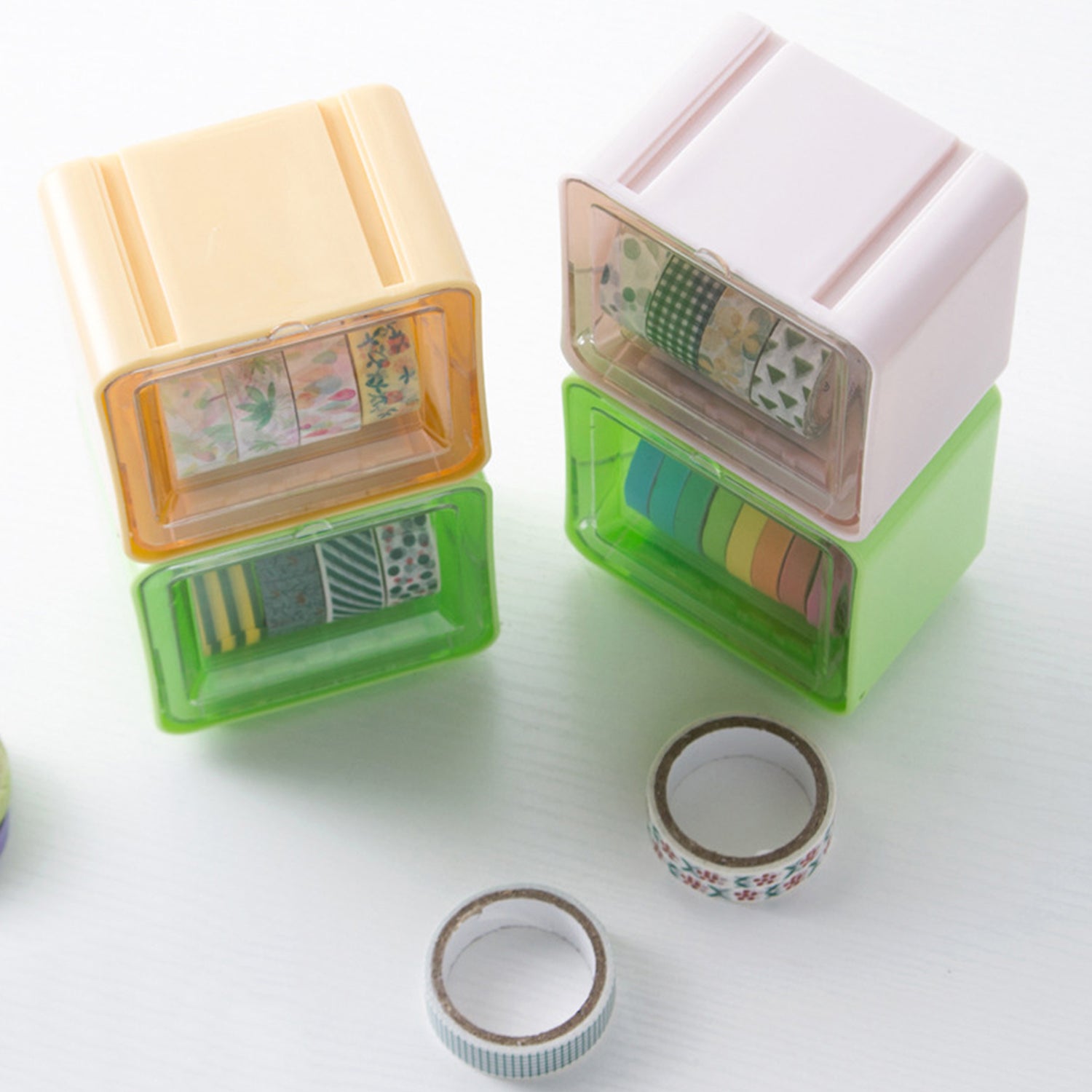 Durable Transparent Tape Storage Box â€“ Plastic Office Organizer