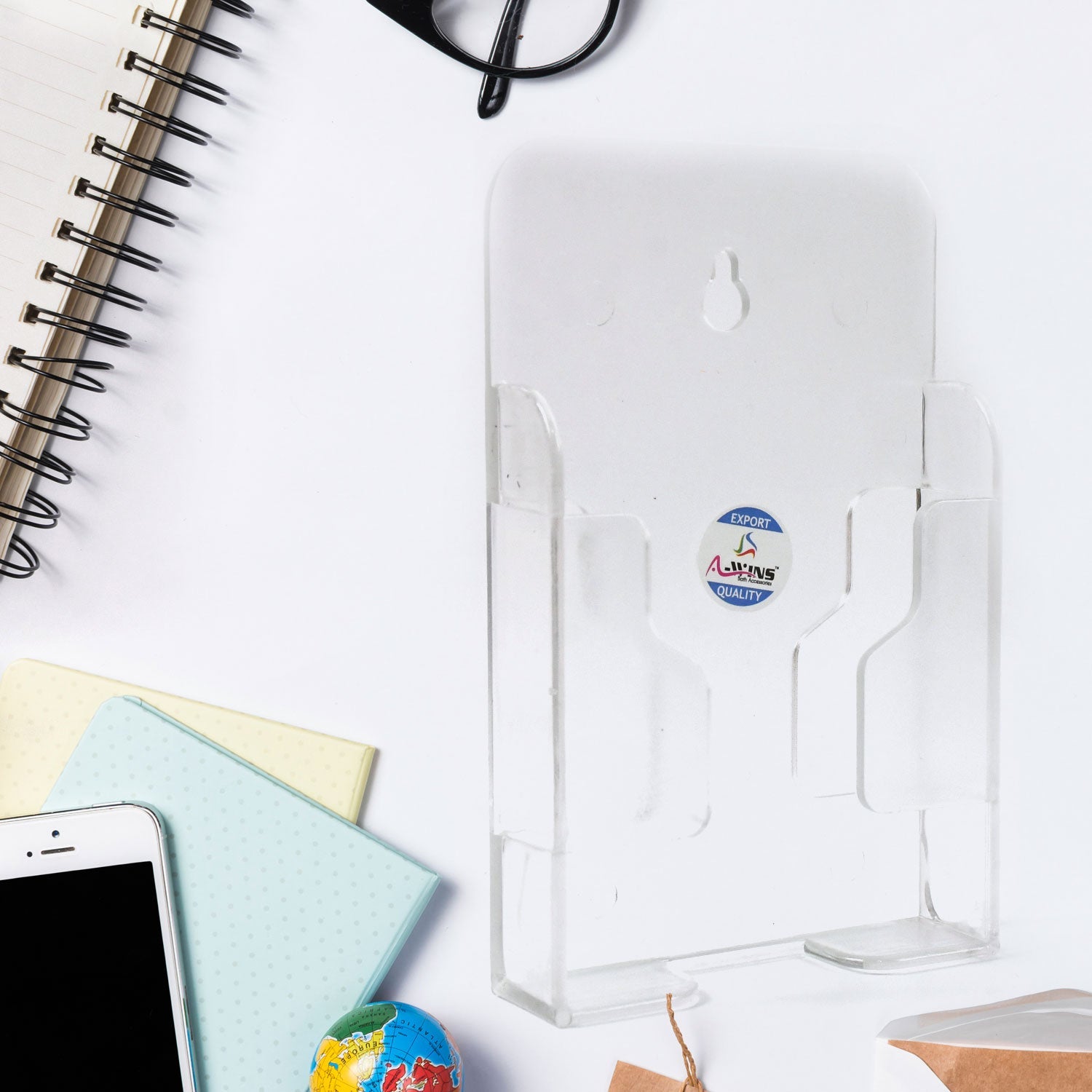 Wall mount mobile phone holder side angle