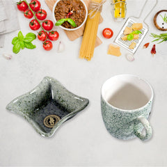 DeoDap Ceramic Tea Cups Mug Set with Snacks 4 Pcs - scale and size reference