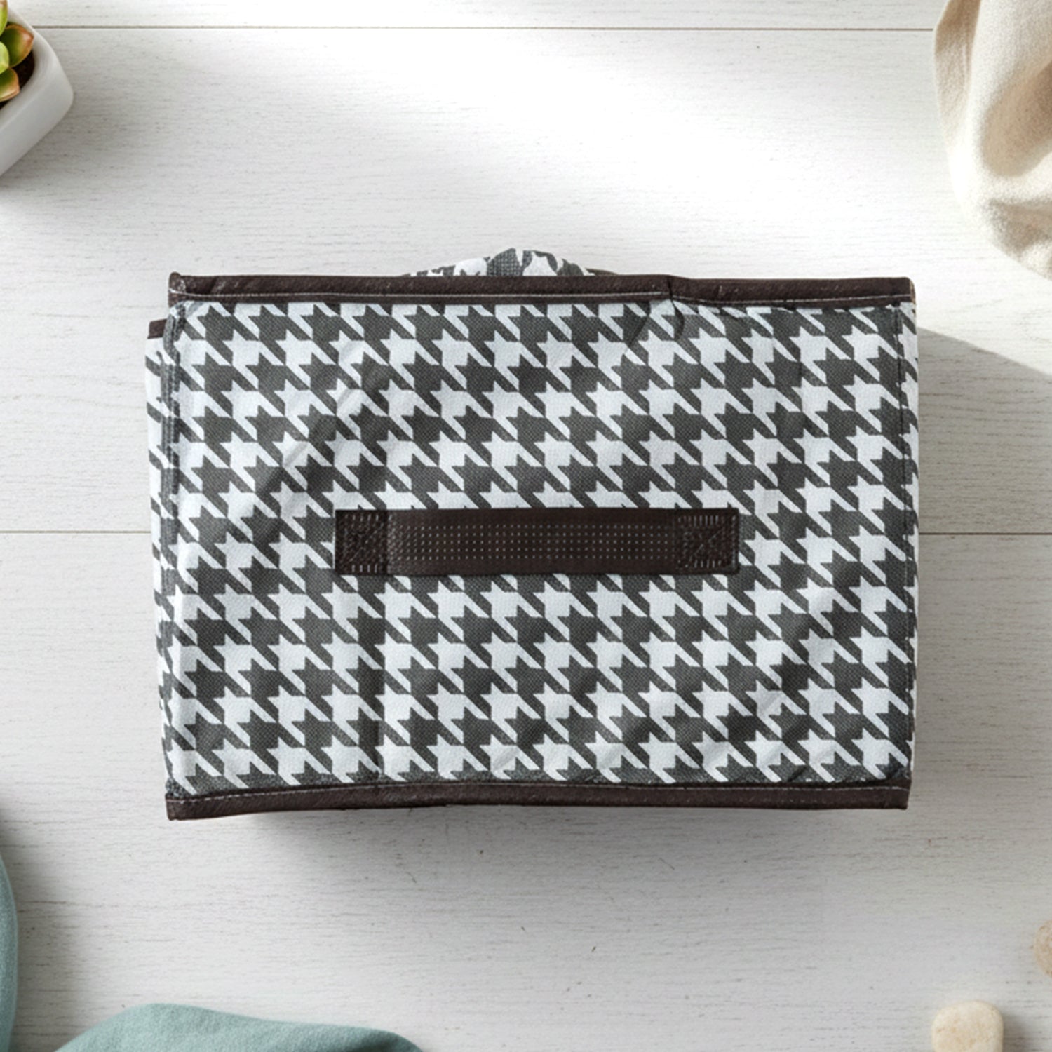 Fabric basket used for closet storage
