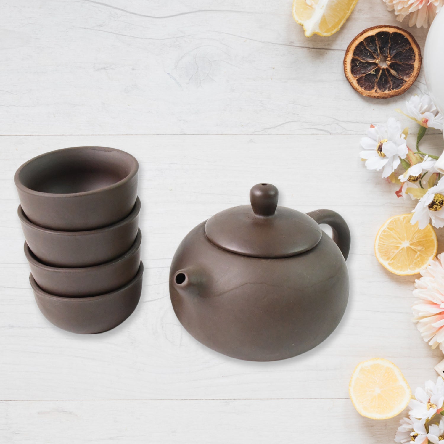 Six-Piece Purple Sand Ceramic Tea Set