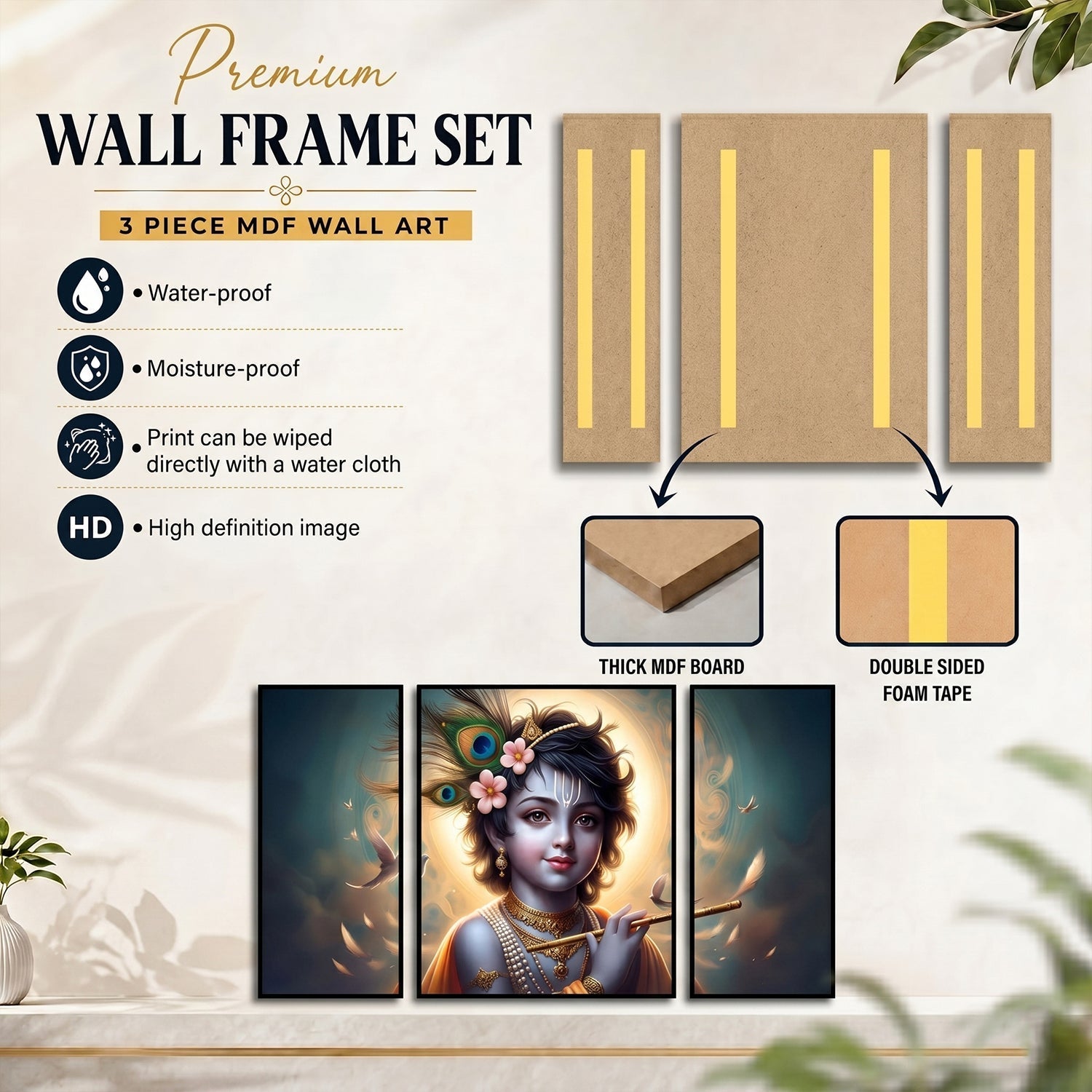 Religious flute art frame gift