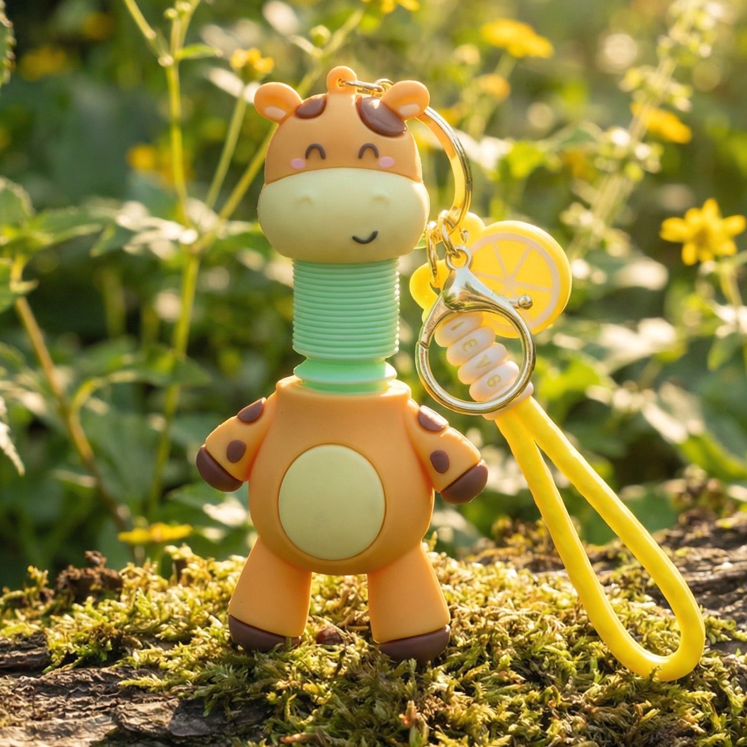 Giraffe keychain highlighting smooth finish